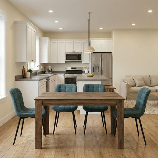 Σετ Τραπεζαρία 5 Τμχ Darlen - Chiara Χρώμα Καρυδί - Πράσινο 125x72x74