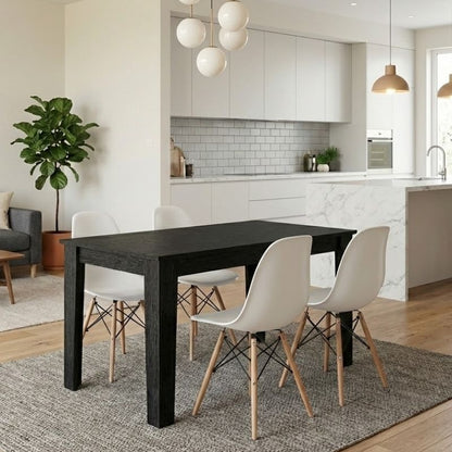 Σετ Τραπεζαρία 5 Τμχ Darlen - Nova Χρώμα Sencron Black - Λευκό 125x72x74