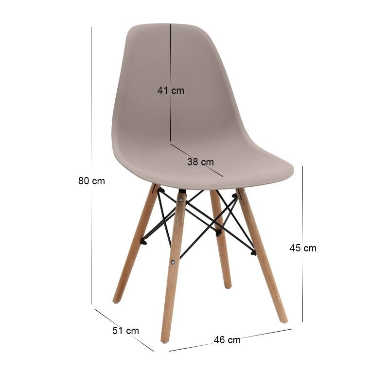 Σετ Τραπεζαρία 5 Τμχ Darlen - Nova Χρώμα Sencron Black - Cappuccino 125x72x74