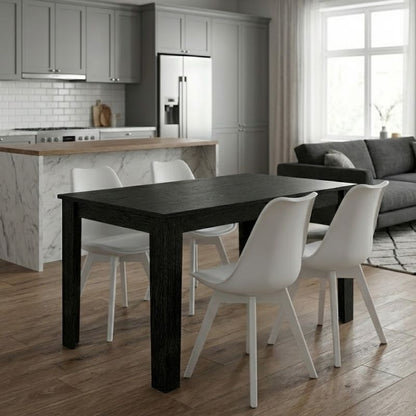 Σετ Τραπεζαρία 5 Τμχ Darlen - Viva Χρώμα Sencron Black - Λευκό 125x72x74