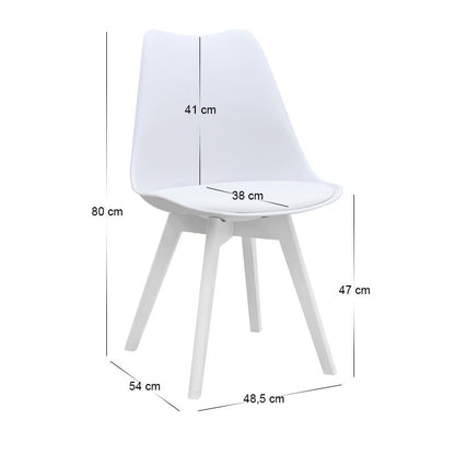 Σετ Τραπεζαρία 5 Τμχ Darlen - Viva Χρώμα Sencron Black - Λευκό 125x72x74