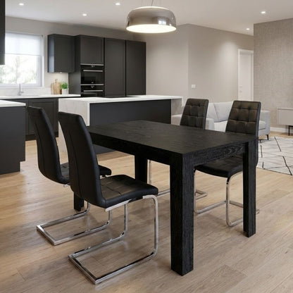 Σετ Τραπεζαρία 5 Τμχ Darlen - Vela Χρώμα Sencron Black - Μαύρο 125x72x74
