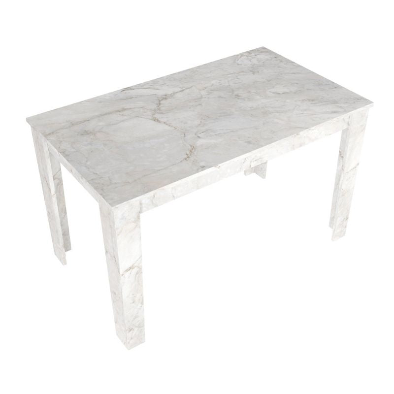 Σετ Τραπεζαρία 5 Τμχ Darlen - Christy Χρώμα Λευκό Εφέ Μαρμάρου - Μουσταρδί 125x72x74