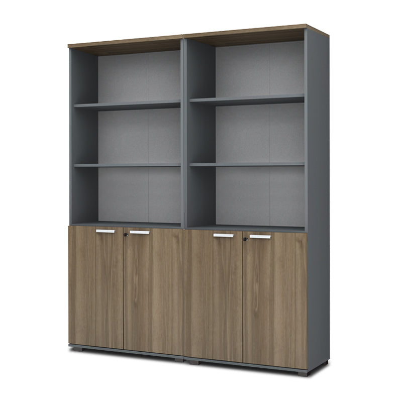 Βιβλιοθήκη Γραφείου με Κλειδαριά Επαγγελματική Venturo Χρώμα Ανθρακί - Καρυδί 160x40x200