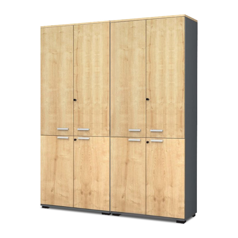 Ντουλάπα Γραφείου με Κλειδαριά Επαγγελματική Venturo Χρώμα Ανθρακί - Φυσικό Οξιάς 160x40x200