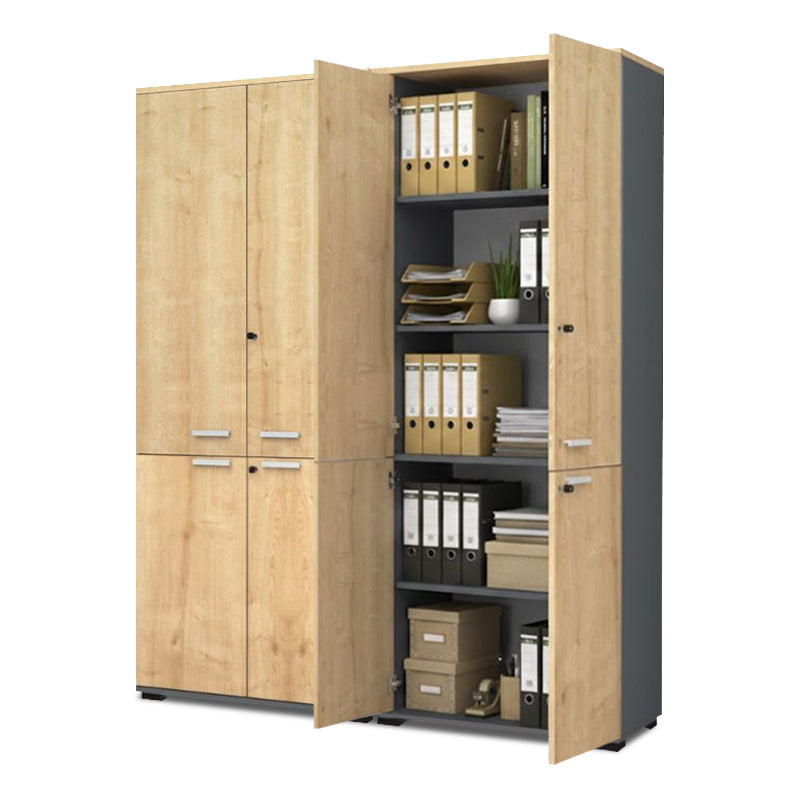 Ντουλάπα Γραφείου με Κλειδαριά Επαγγελματική Venturo Χρώμα Ανθρακί - Φυσικό Οξιάς 160x40x200