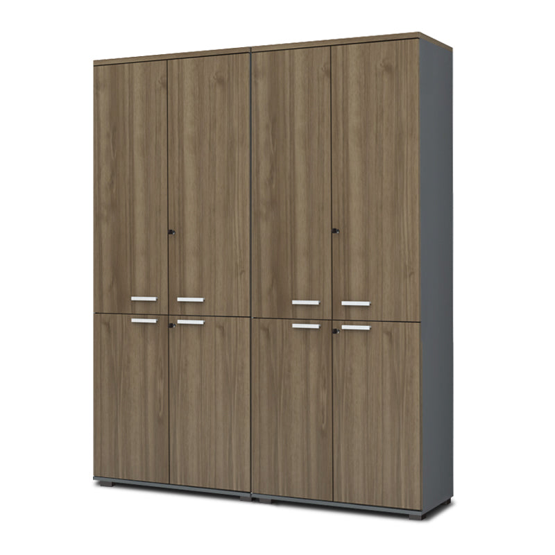 Ντουλάπα Γραφείου με Κλειδαριά Επαγγελματική Venturo Χρώμα Ανθρακί - Καρυδί 160x40x200