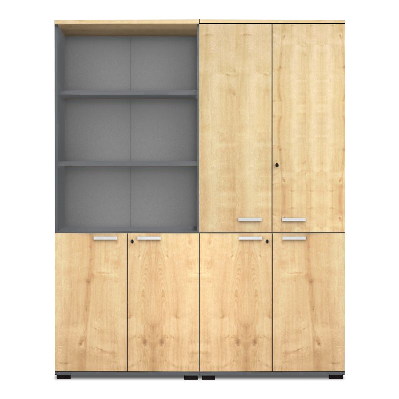 Ντουλάπα Γραφείου Επαγγελματική Venturo Χρώμα Ανθρακί - Φυσικό Οξιάς 160x40x200