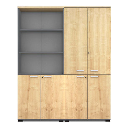 Ντουλάπα Γραφείου Επαγγελματική Venturo Χρώμα Ανθρακί - Φυσικό Οξιάς 160x40x200