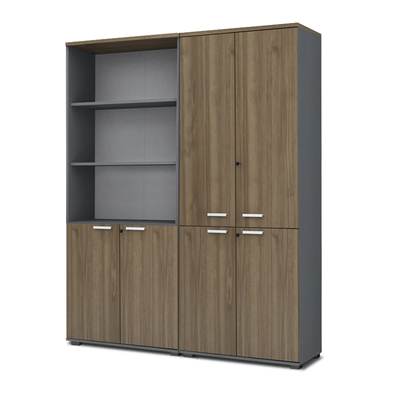 Ντουλάπα Γραφείου με Κλειδαριά Επαγγελματική Venturo Χρώμα Ανθρακί - Καρυδί 160x40x200