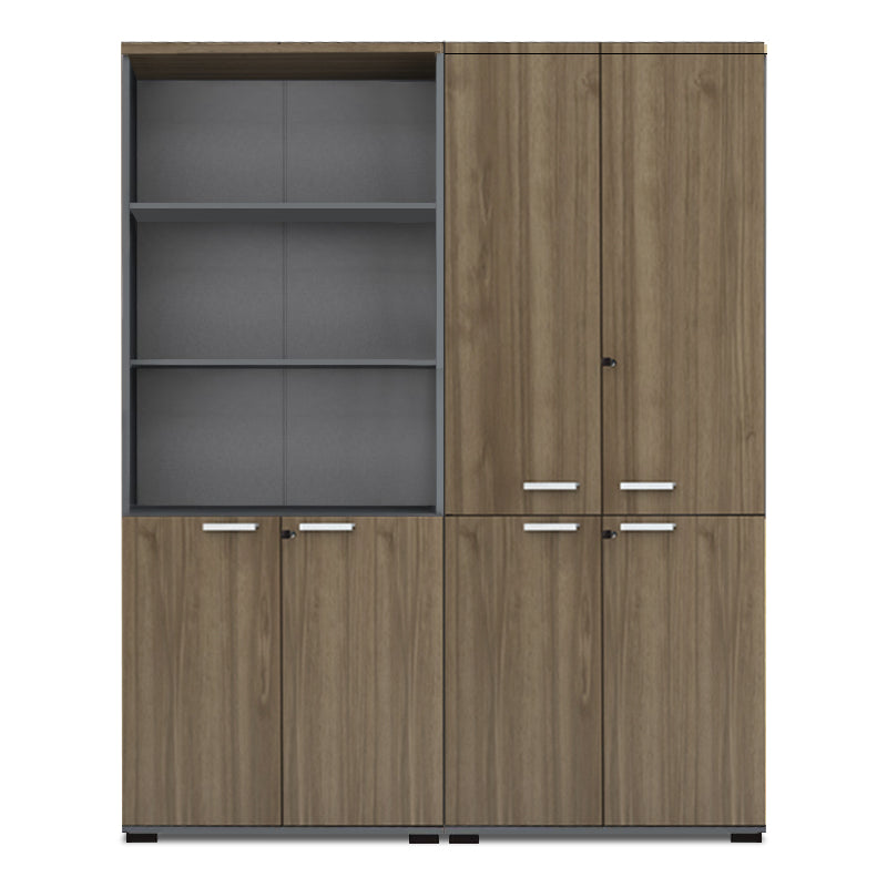 Ντουλάπα Γραφείου με Κλειδαριά Επαγγελματική Venturo Χρώμα Ανθρακί - Καρυδί 160x40x200