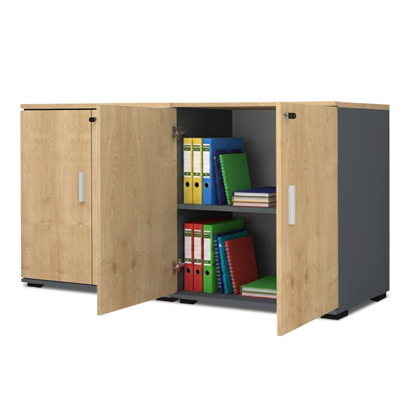 Ντουλάπι Γραφείου με Κλειδαριά Επαγγελματικό Venturo Χρώμα Ανθρακί - Φυσικό Οξιάς 160x40x80