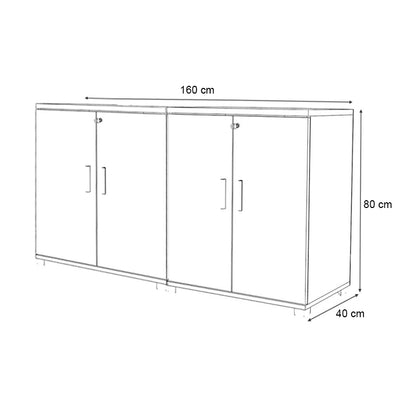 Ντουλάπι Γραφείου με Κλειδαριά Επαγγελματικό Venturo Χρώμα Ανθρακί - Φυσικό Οξιάς 160x40x80