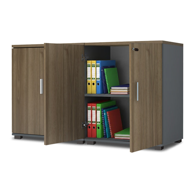 Ντουλάπι Γραφείου με Κλειδαριά Επαγγελματικό Venturo Χρώμα Ανθρακί - Καρυδί 160x40x80