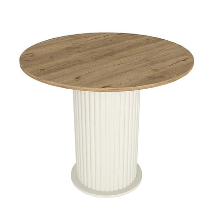 Σετ Τραπεζαρία 5 Τμχ Bohema - Nova Χρώμα Ivory/Sepet Oak - Μαύρο Ø90x77,7