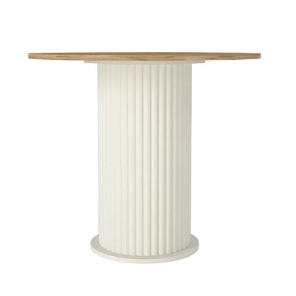 Σετ Τραπεζαρία 5 Τμχ Bohema - Nova Χρώμα Ivory/Sepet Oak - Μαύρο Ø90x77,7