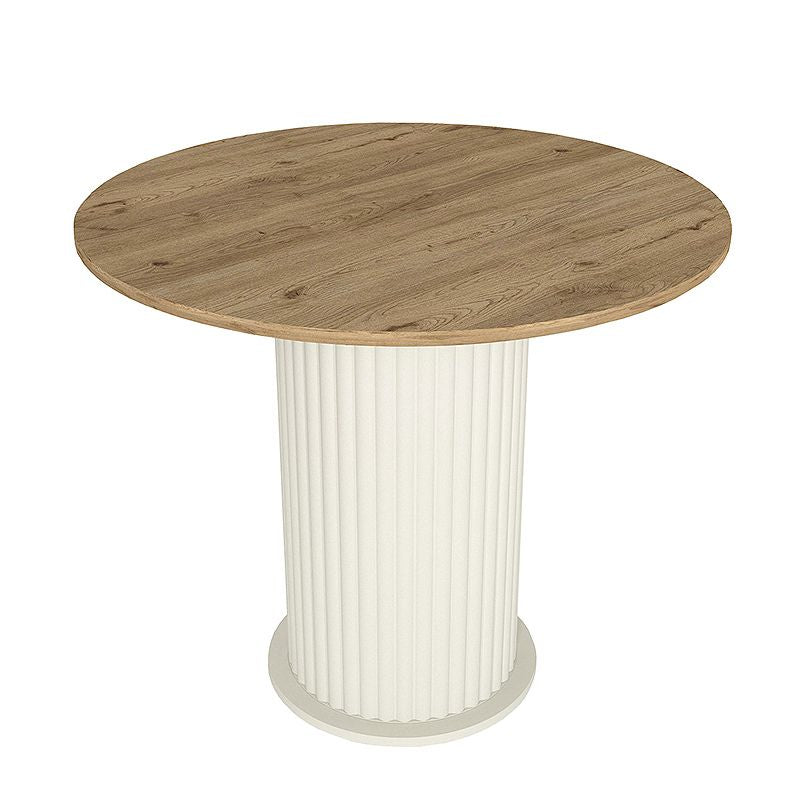 Σετ Τραπεζαρία 5 Τμχ Bohema - Kevin Χρώμα Ivory/Sepet Oak - Μουσταρδί Ø90x77,7
