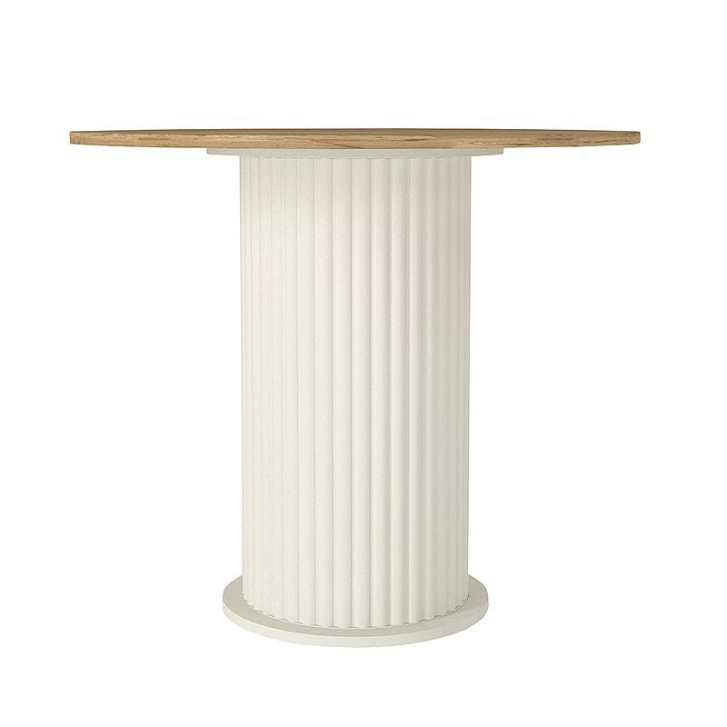 Σετ Τραπεζαρία 5 Τμχ Bohema - Kevin Χρώμα Ivory/Sepet Oak - Μόκα Ø90x77,7