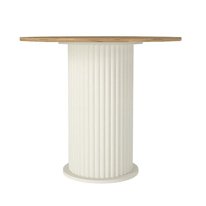 Σετ Τραπεζαρία 5 Τμχ Bohema - Kevin Χρώμα Ivory/Sepet Oak - Μόκα Ø90x77,7