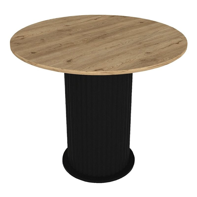 Σετ Τραπεζαρία 5 Τμχ Bohema - Chiara Χρώμα Μαύρο/Sepet Oak - Ανθρακί Ø90x77,7