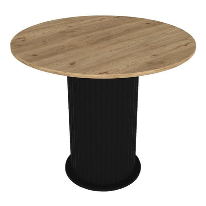 Σετ Τραπεζαρία 5 Τμχ Bohema - Chiara Χρώμα Μαύρο/Sepet Oak - Ανθρακί Ø90x77,7