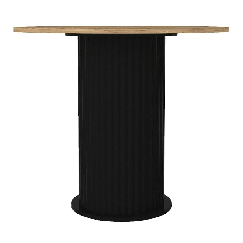 Σετ Τραπεζαρία 5 Τμχ Bohema - Chiara Χρώμα Μαύρο/Sepet Oak - Ανθρακί Ø90x77,7