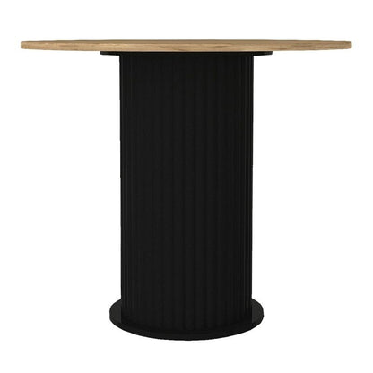 Σετ Τραπεζαρία 5 Τμχ Bohema - Chiara Χρώμα Μαύρο/Sepet Oak - Ανθρακί Ø90x77,7