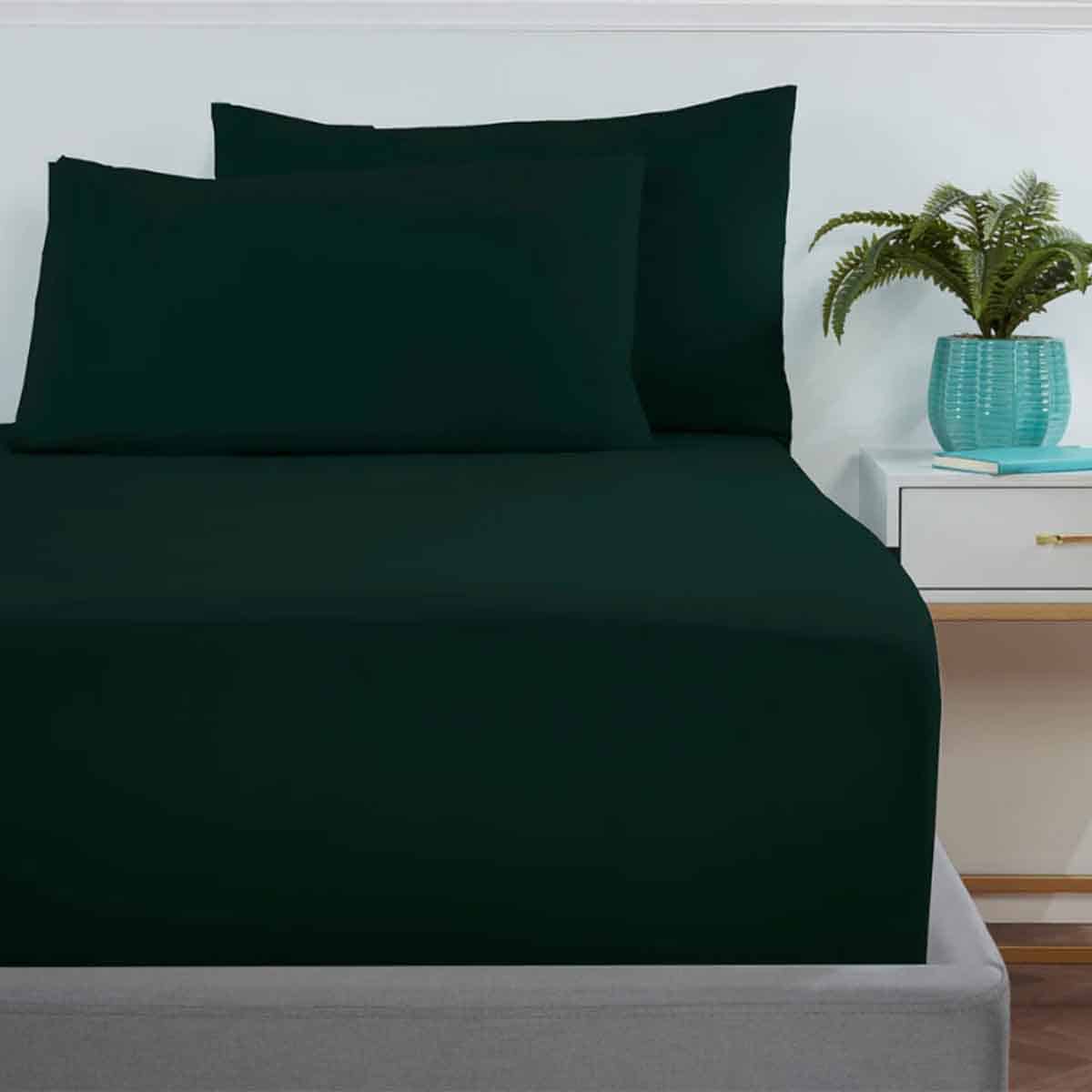 Σεντόνι με Λάστιχο 160x200+40εκ Green