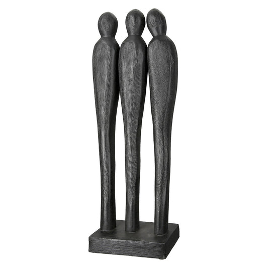 Γλυπτό "3 People" Group Mango Ξύλο Μαύρο 14x6.5x36