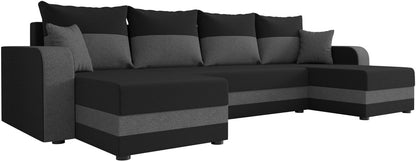Γωνιακός Καναπές Dennis U Μαύρο - Γκρι Σκούρο 305x140x90