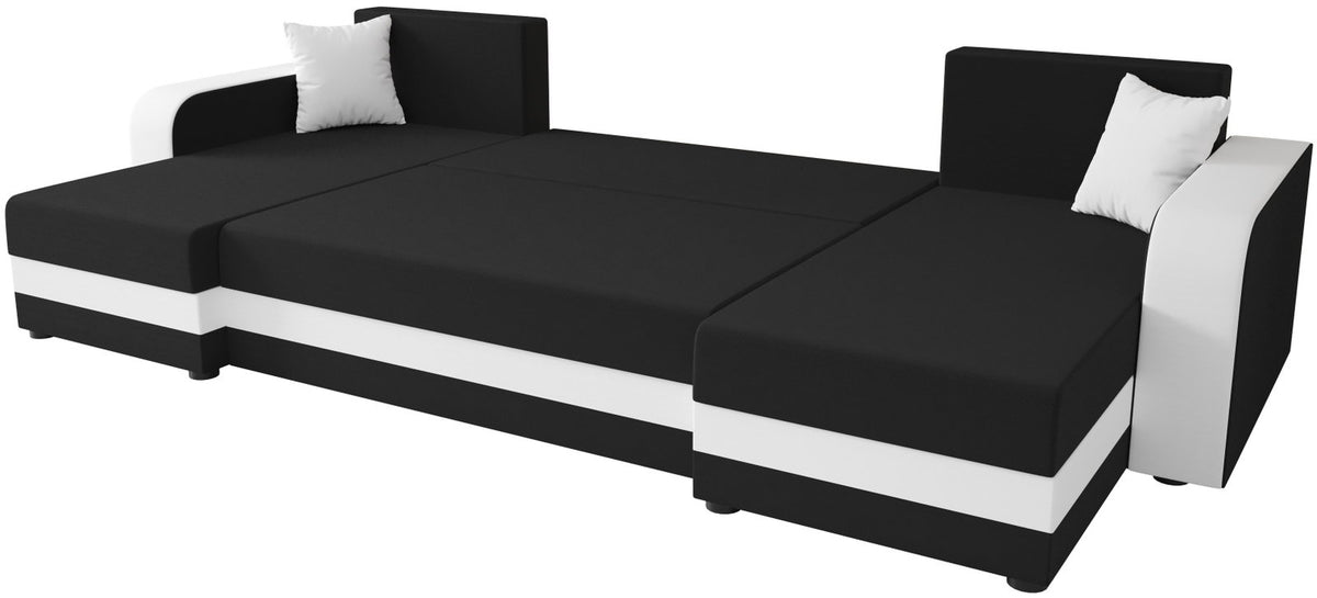 Γωνιακός Καναπές Dennis U Μαύρο - Γκρι Σκούρο 305x140x90