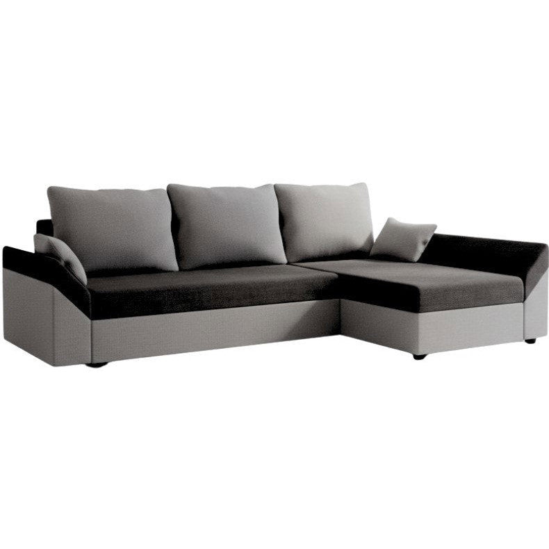 Γωνιακός Καναπές Eibar Μαύρο-Γκρι 240x144x81