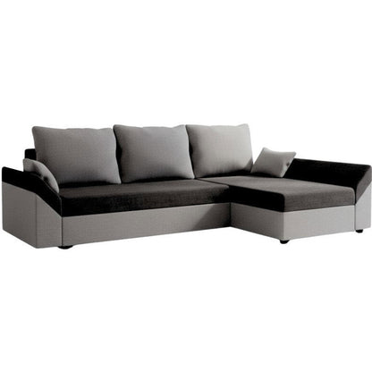 Γωνιακός Καναπές Eibar Μαύρο-Γκρι 240x144x81