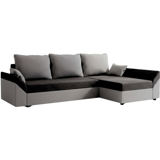 Γωνιακός Καναπές Eibar Μαύρο-Γκρι 240x144x81