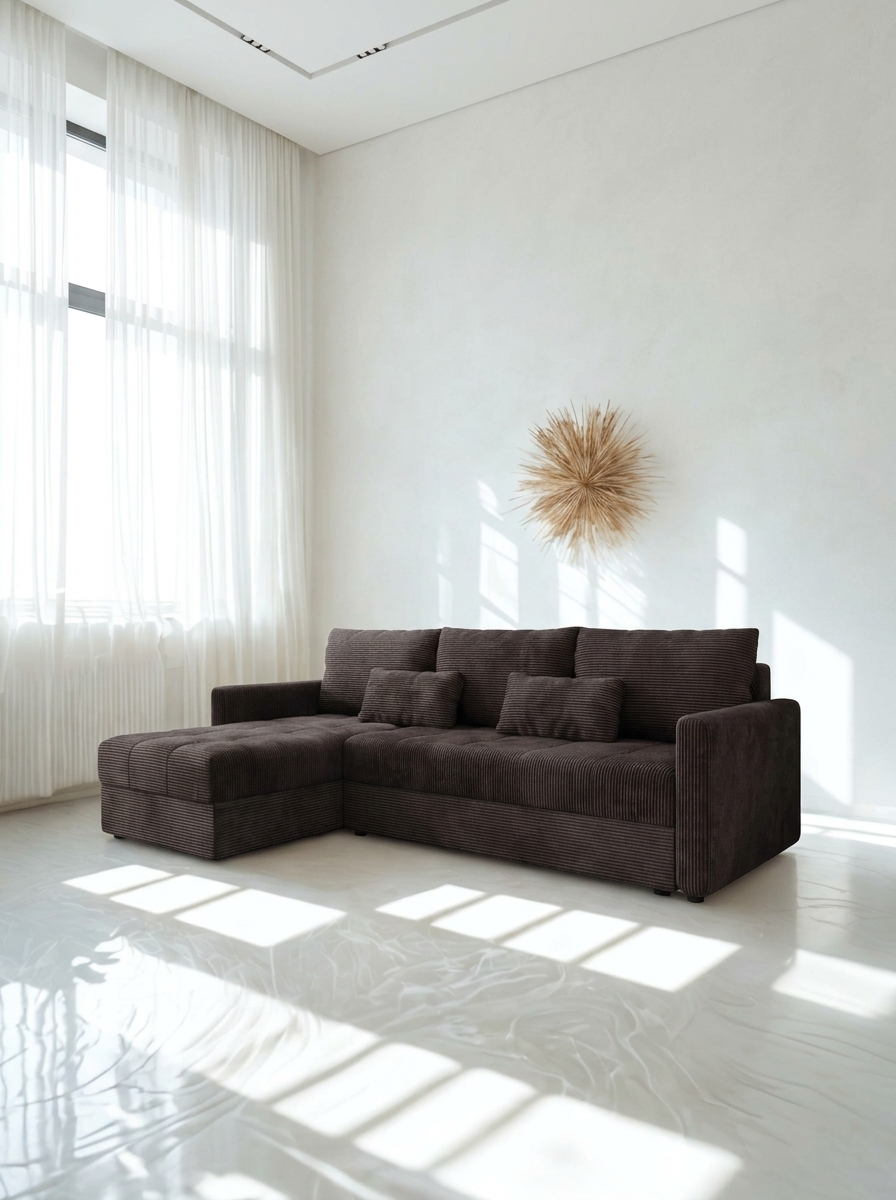 Γωνιακός Καναπές Ralevia Καφέ 226x84x85