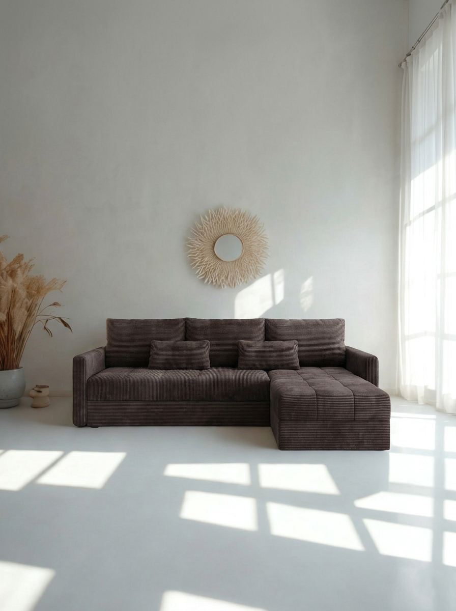 Γωνιακός Καναπές Ralevia Καφέ 226x84x85