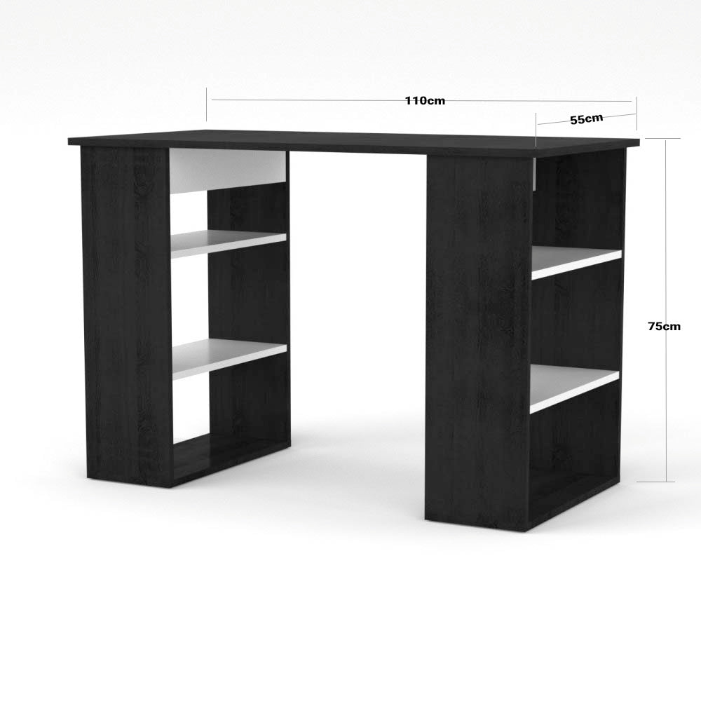 Γραφείο Βέγγε-Λευκό με Ράφια 110x55x75