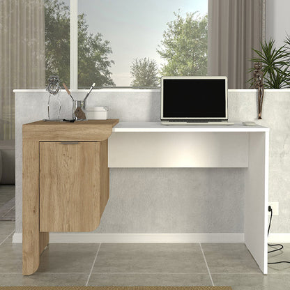 Γραφείο Εργασίας Dario Χρώμα Sepet Oak - Λευκό 120x60x73,2