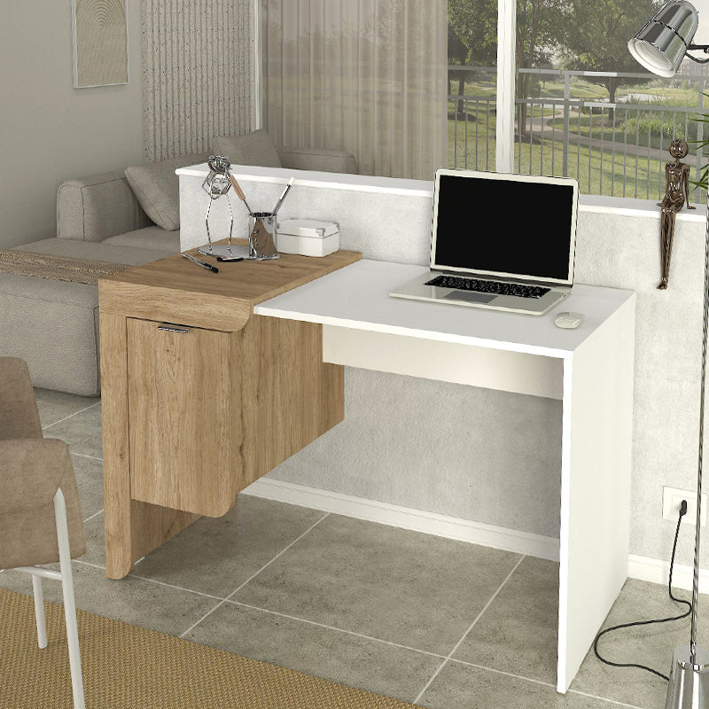 Γραφείο Εργασίας Dario Χρώμα Sepet Oak - Λευκό 120x60x73,2