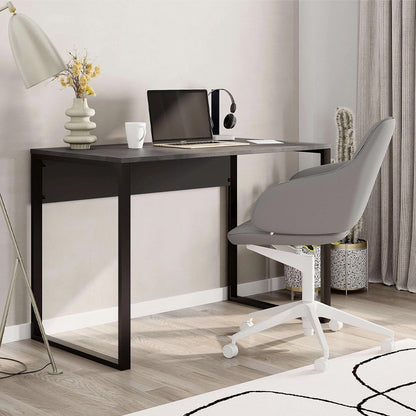 Γραφείο Εργασίας Inna Χρώμα Γκρι Ρετρό - Silky Black 100x60x75