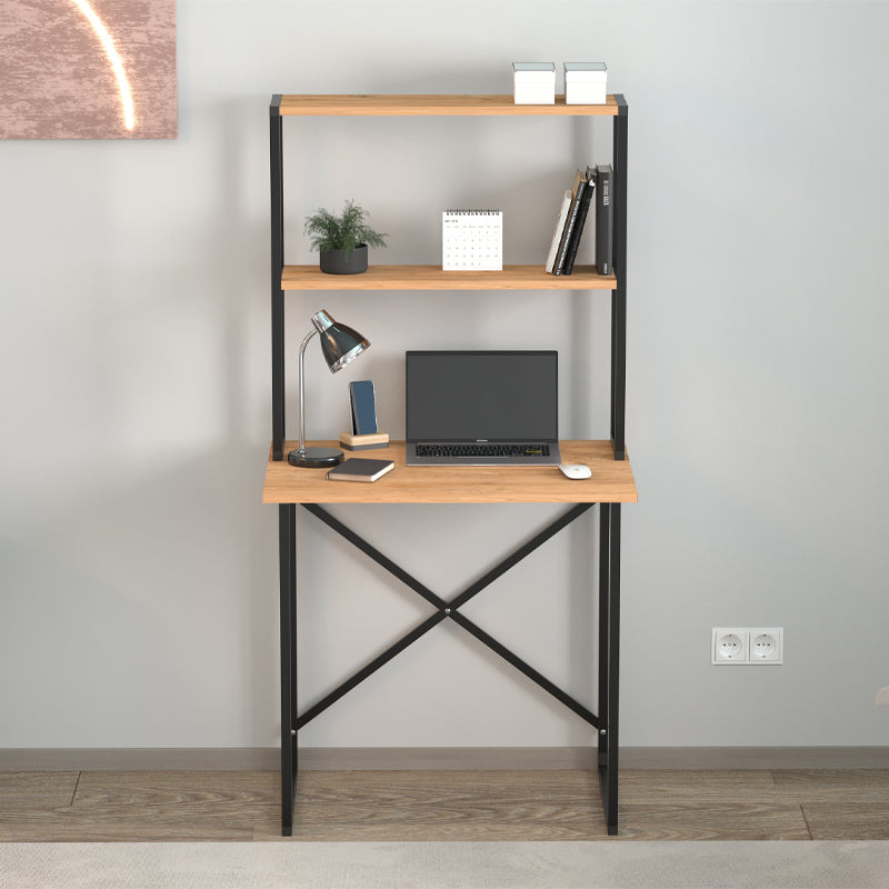 Γραφείο Εργασίας Pope Χρώμα Pine Oak 73x52x146