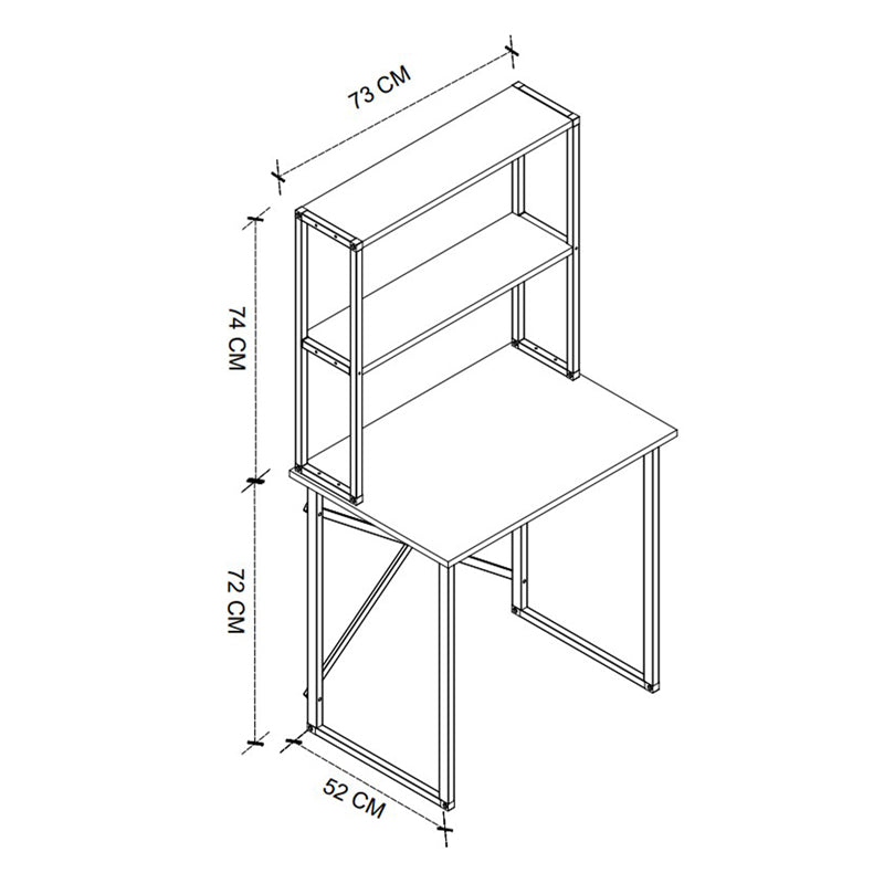 Γραφείο Εργασίας Pope Χρώμα Pine Oak 73x52x146