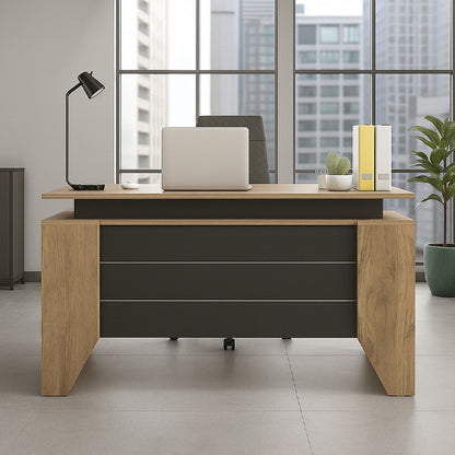 Γραφείο Εργασίας Remida Χρώμα Sepet Oak - Ανθρακί 140x60x76,9