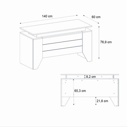 Γραφείο Εργασίας Remida Χρώμα Sepet Oak - Ανθρακί 140x60x76,9