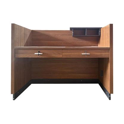 Γραφείο Reception Επαγγελματικό Oscar σε Καρυδί-Ανθρακί Απόχρωση 140x65x110