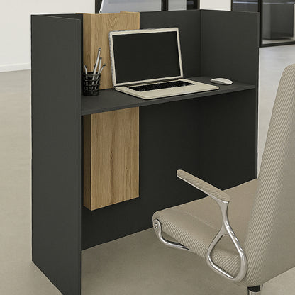 Γραφείο Υποδοχής - Reception Bonveno Χρώμα Ανθρακί - Sepet Oak 90x43,2x110