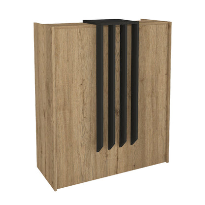 Γραφείο Υποδοχής - Reception Hola Χρώμα Sepet Oak - Ανθρακί 93,6x45,2x110,3