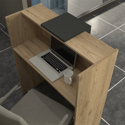 Γραφείο Υποδοχής - Reception Hola Χρώμα Sepet Oak - Ανθρακί 93,6x45,2x110,3