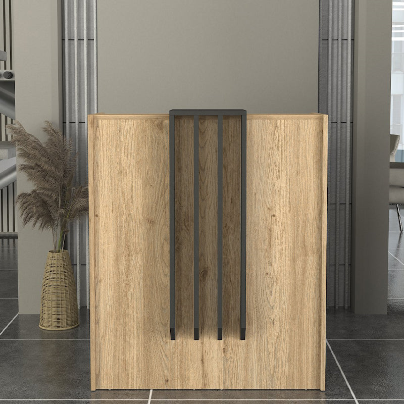 Γραφείο Υποδοχής - Reception Hola Χρώμα Sepet Oak - Ανθρακί 93,6x45,2x110,3