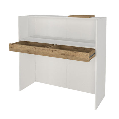 Γραφείο Υποδοχής - Reception Navita με LED Χρώμα Λευκό - Sepet Oak 113,6x42x111,8